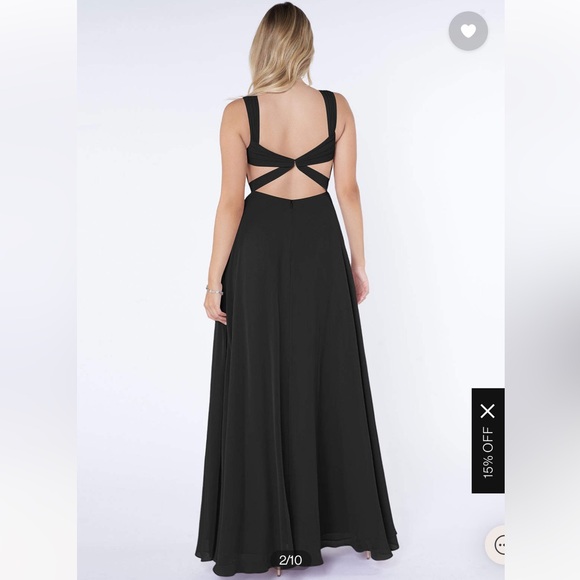 Azazie Nahrin Black Bridesmaid Dress, Size 2, Perfect condition! - Picture 2 of 8